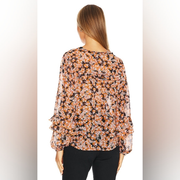 REVOLVE Sanctuary Pintuck Blouse with Floral Design, Harvest, Womens Size Medium - Picture 3 of 13